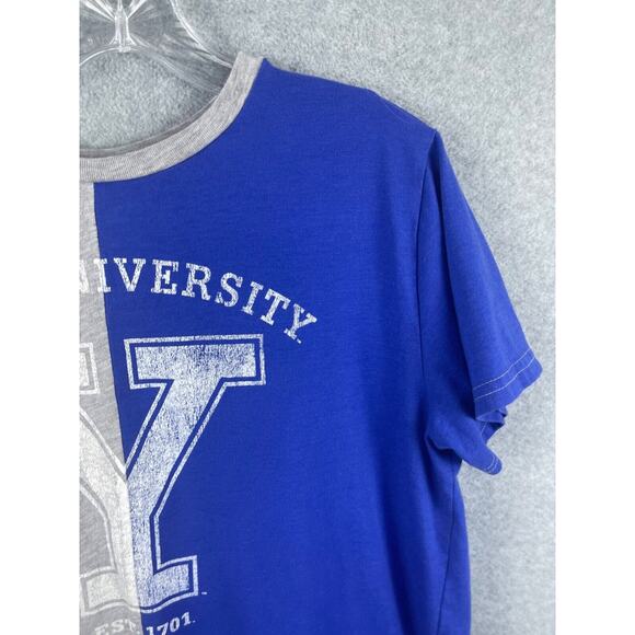 Yale University Shirt‎ Women's XL Blue Gray Vertical Color Blocked Short Sleeve - Picture 3 of 8